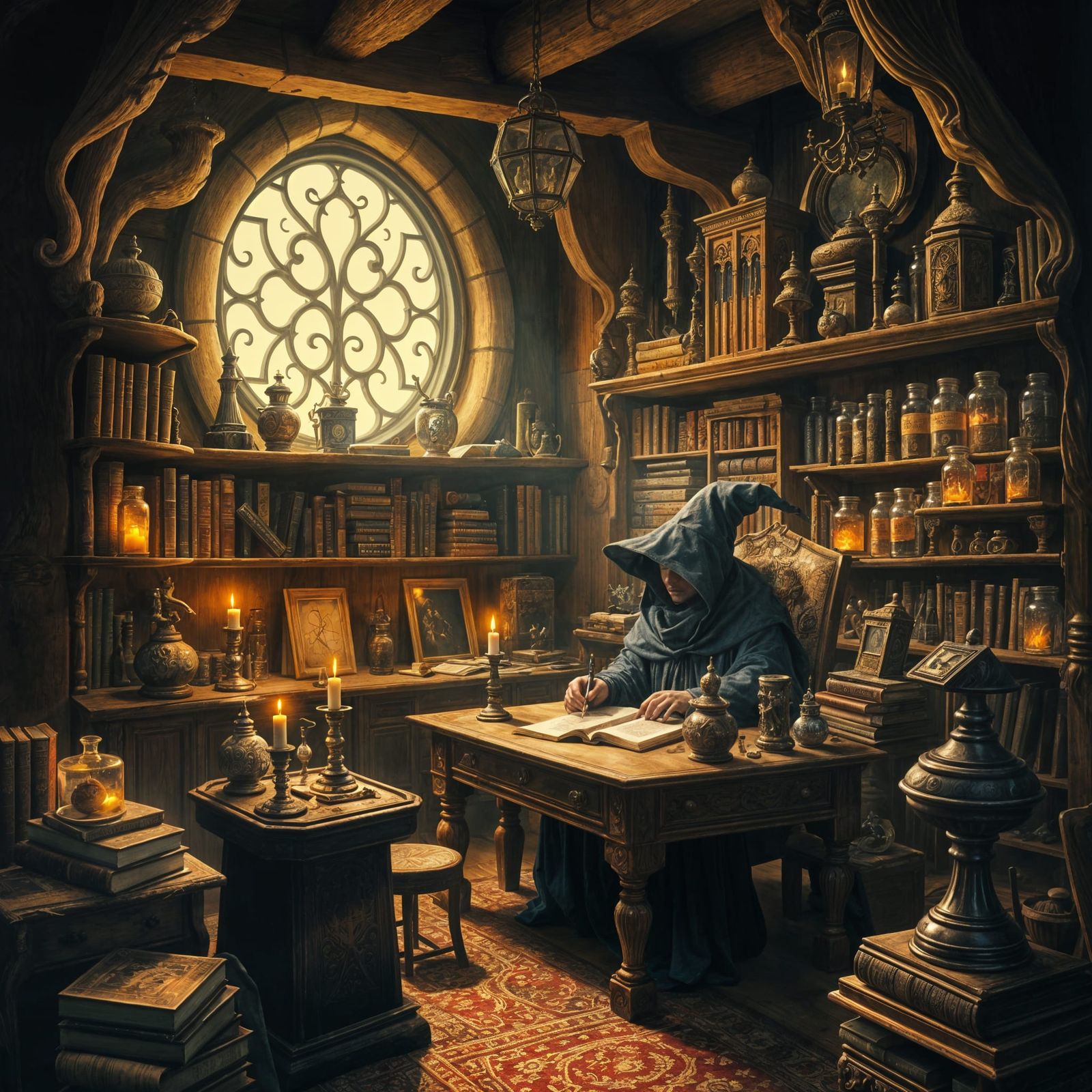 Mystical Wizard Chamber with Ancient Artifacts