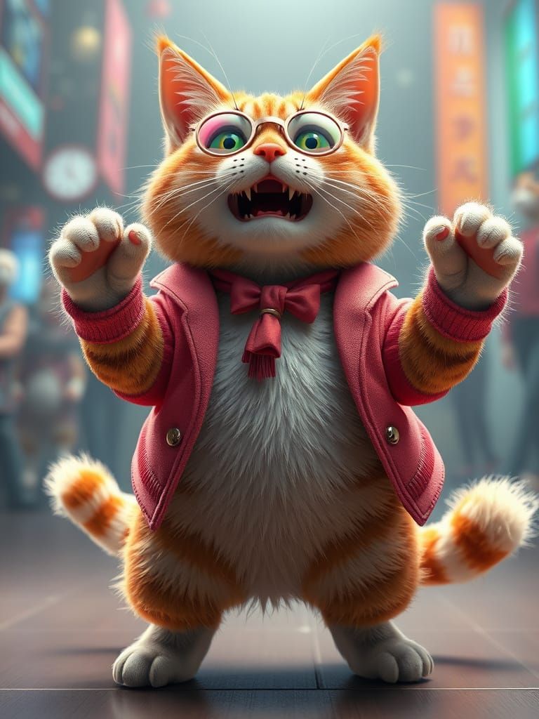 Cat doing Gangnam style dance