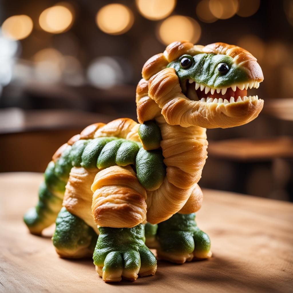 Croissant Dinosaur sitting