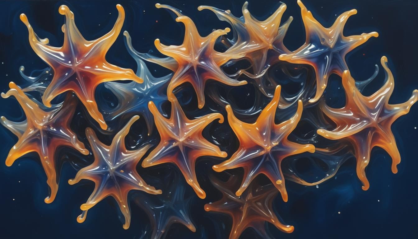 Spinning Star Clusters in Vivid Impasto Oil Paint