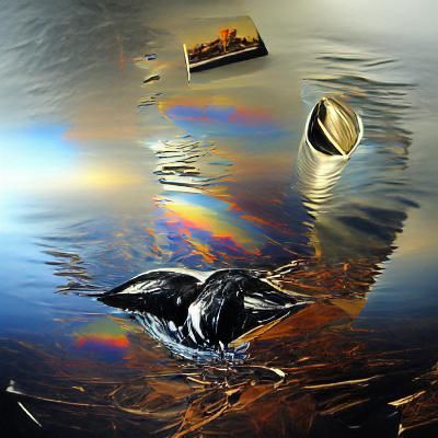 Hyperrealistic Mercury Oil Spill Abstract