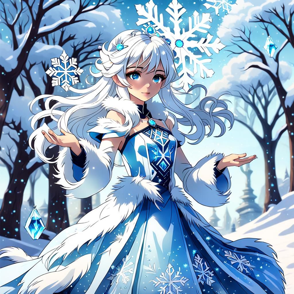 Anime Portrait of Ice Queen in Studio Trigger Style