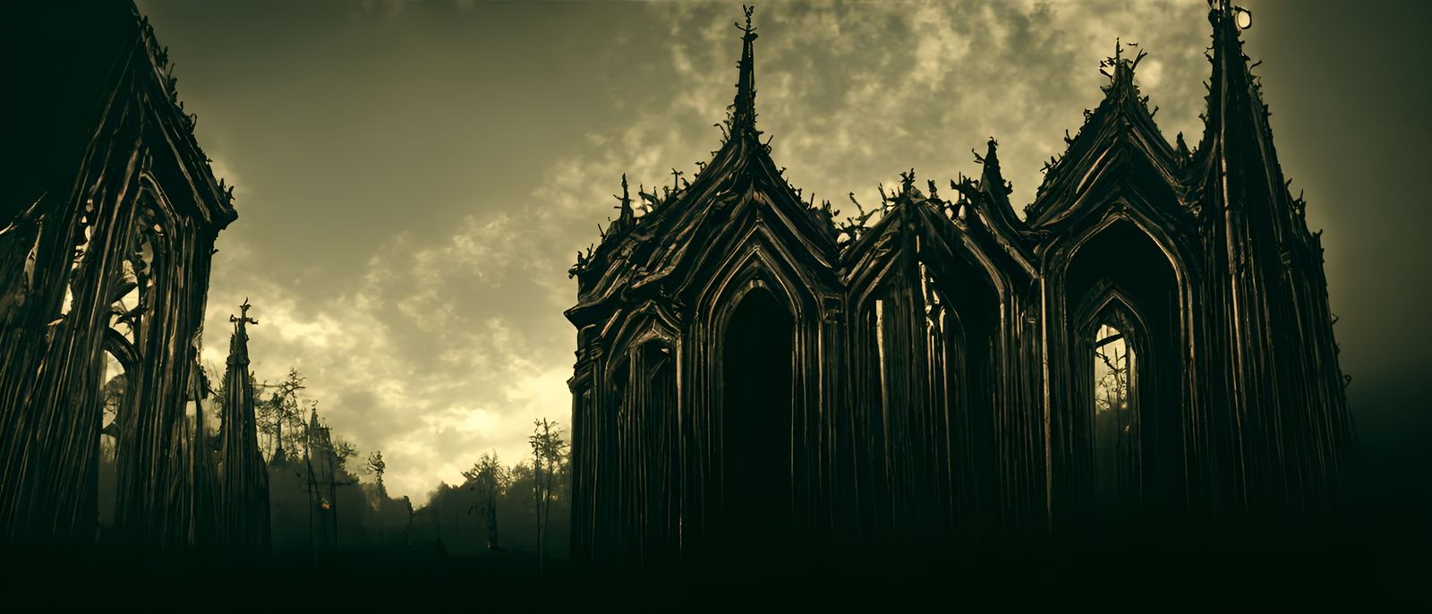 Epic Gothic Cathedral in Gustave Dore Style