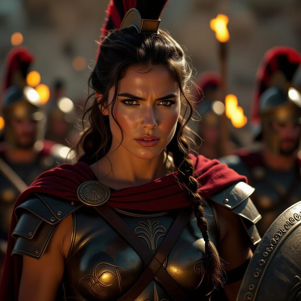 Spartan Warrior Queen in Cinematic Battle Armor