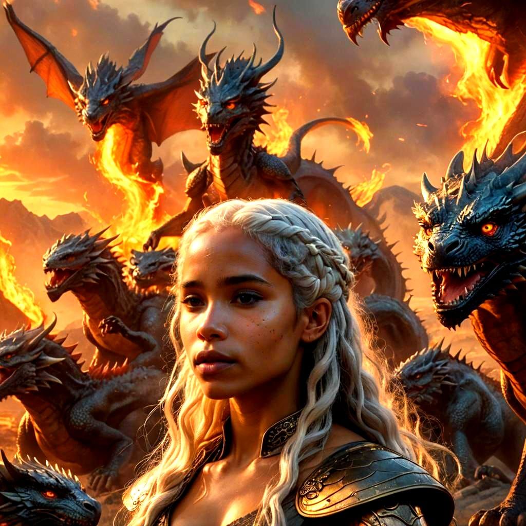 Zoe Kravitz as Daenerys Targaryen With Dragons