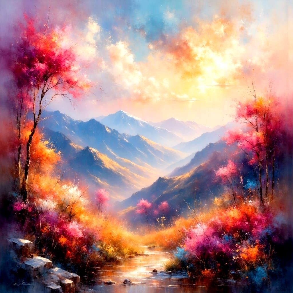 Ethereal Landscape with Soft Bokeh and Natural Lighting