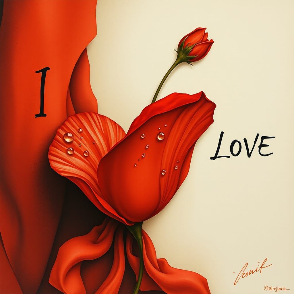 Ethereal Valentine's Surrealism in Watercolor