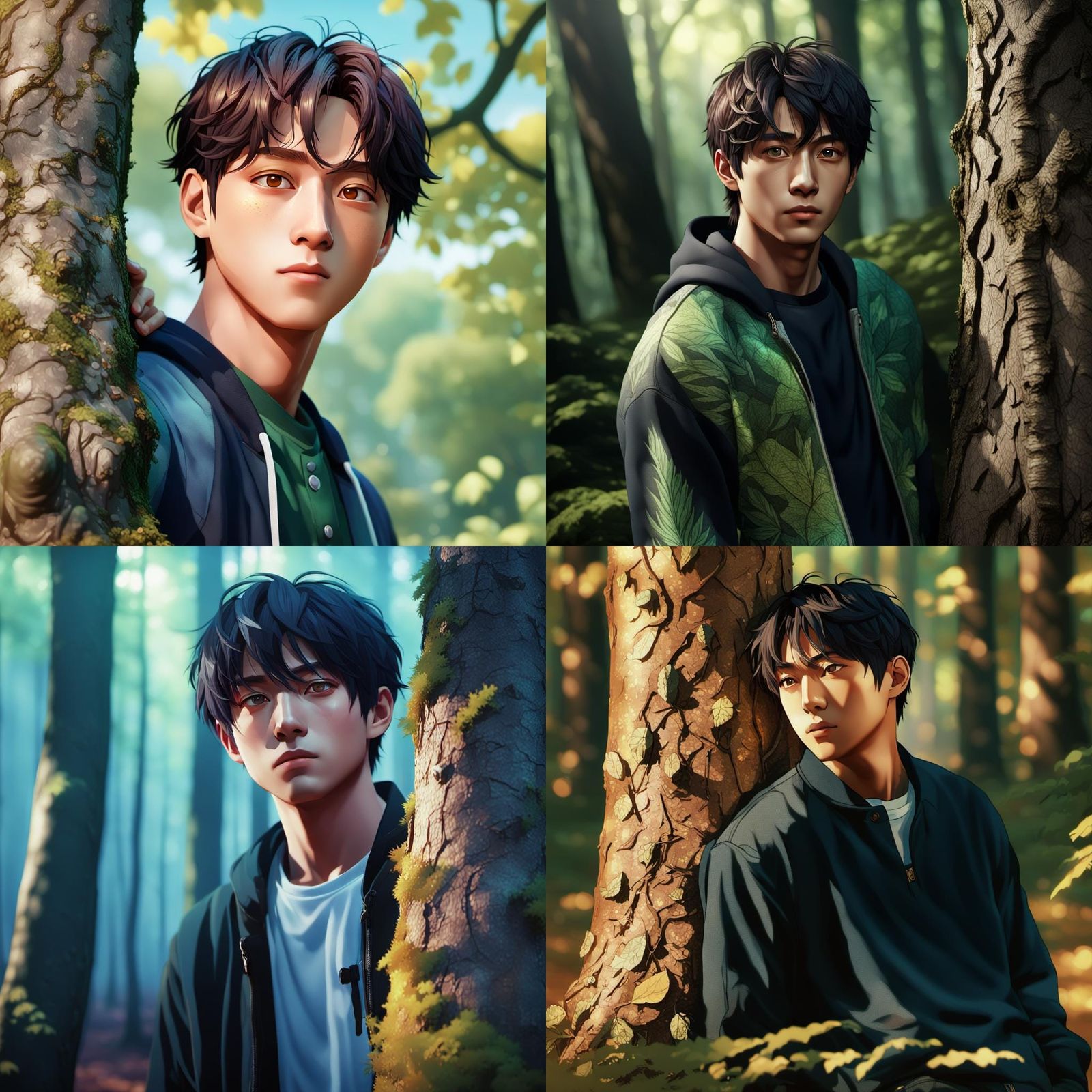 Jungkook of BTS in Forest: 3D Anime Art