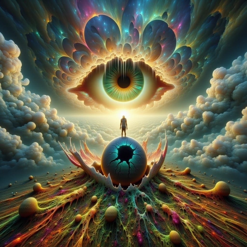 Hyper-Maximalist Dreamscapes: Surreal Hatchlings Emerge