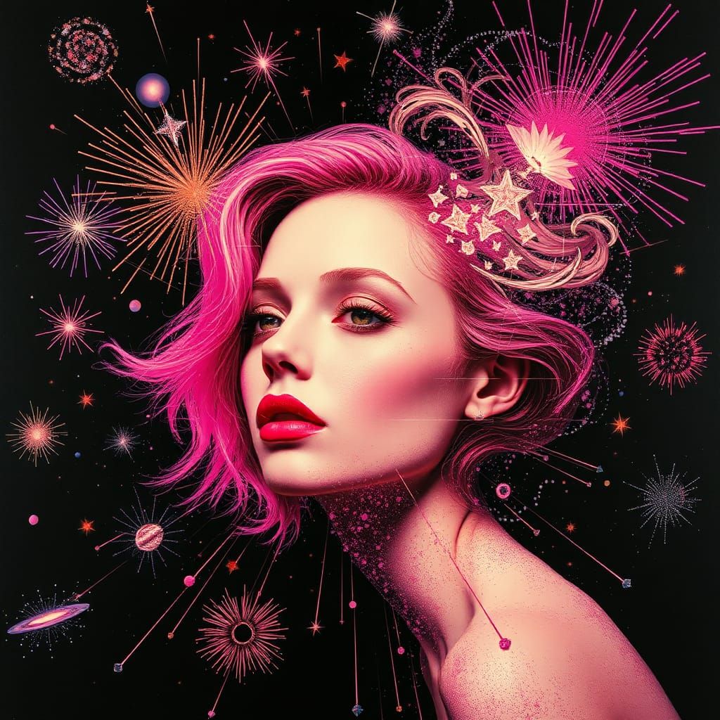 Kaleidoscopic Portrait in Surrealist Dada Style