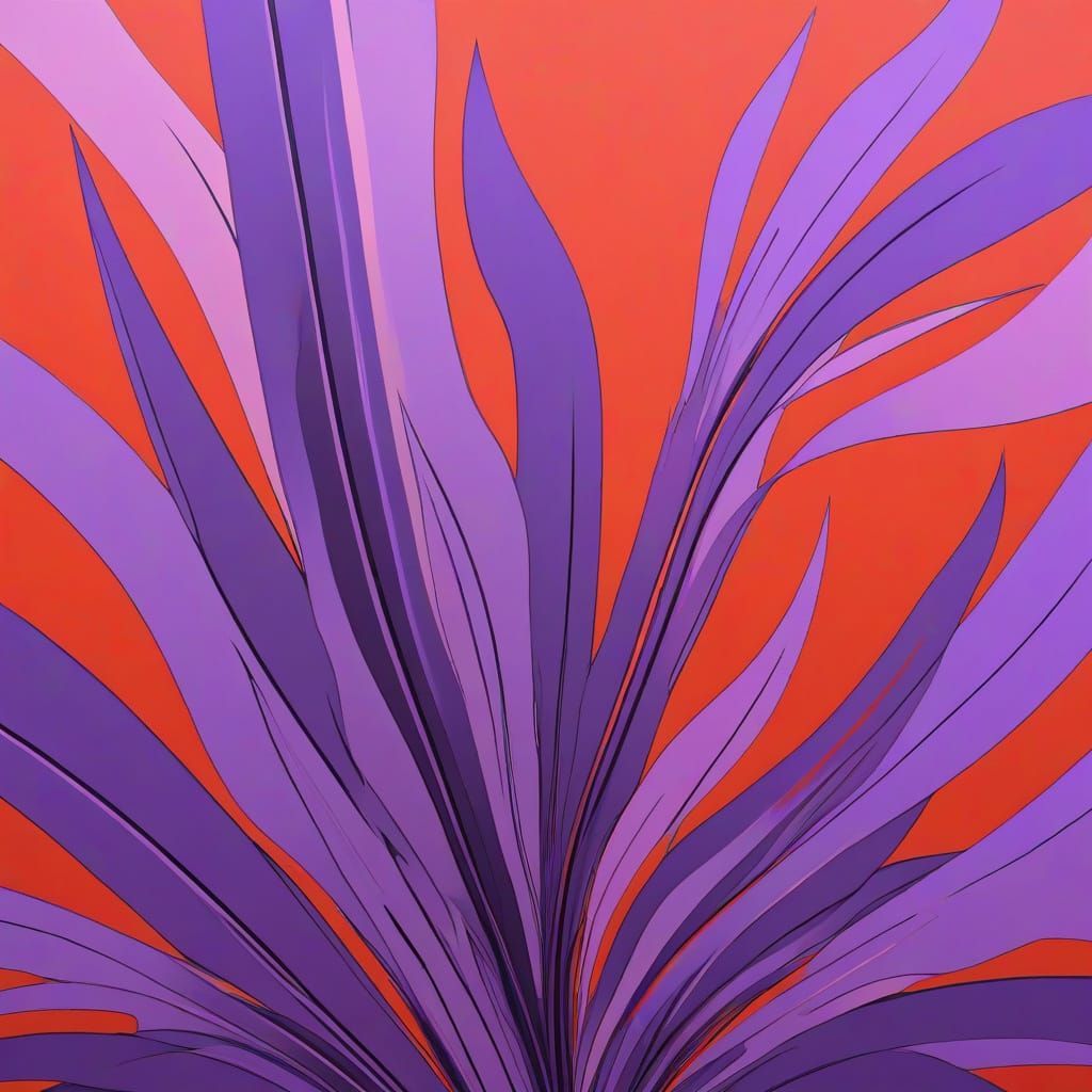 Abstract Psychedelic Art Deco With Vermilion Hues