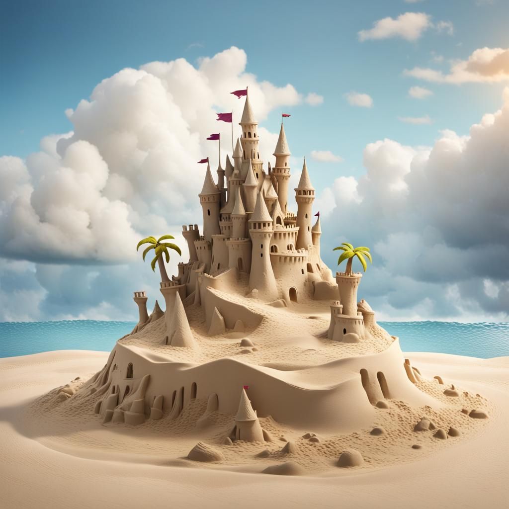 Floating Sandcastle on Fantasy Island