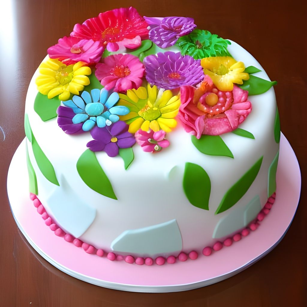 Delicious AI-Generated Birthday Cake