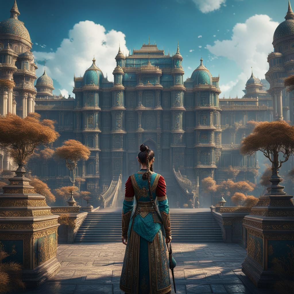 Majestic Palace: Fantasy Concept Art in 8K