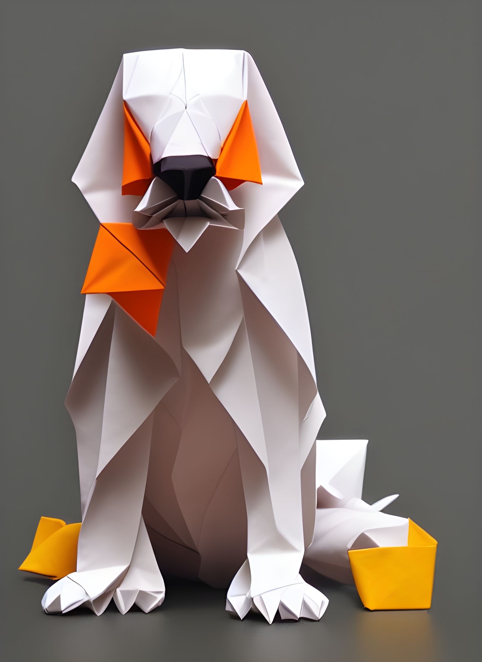 Colorful Origami Dog in 4K Photograph