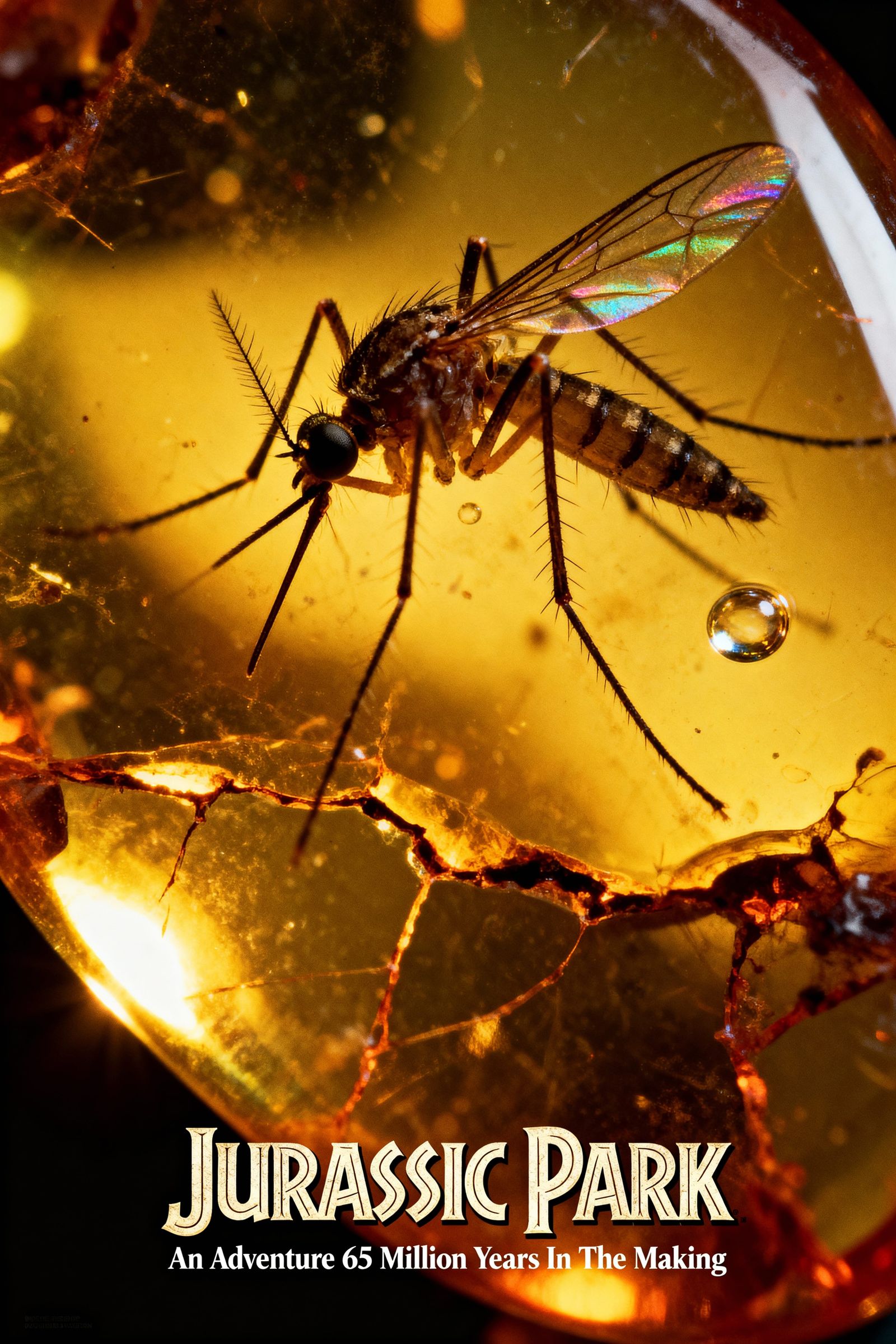 Jurassic Park Movie Poster: Mosquito in Amber