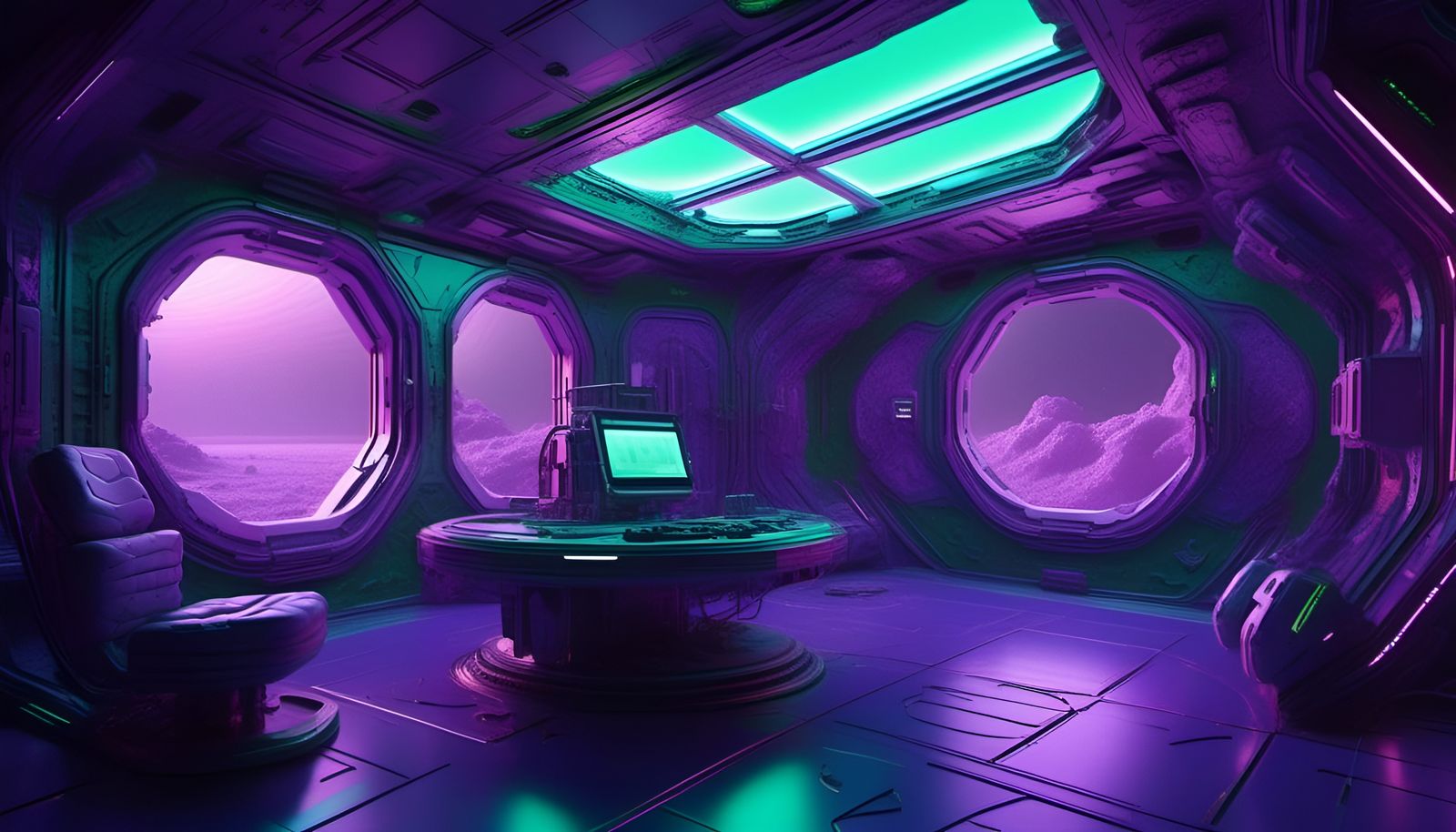 Hyperrealistic Tiger in Minimalist Sci-Fi Space Station