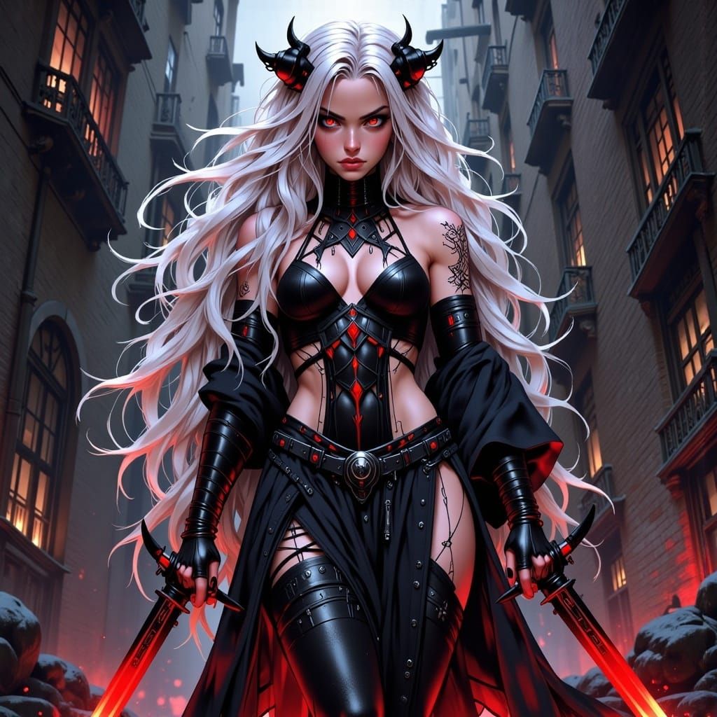 Anime Warrior in Shadowy Underworld