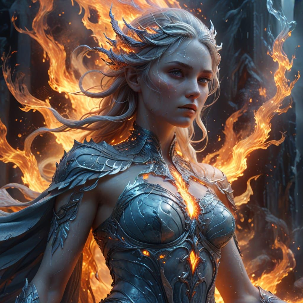 Goddess of Ice and Fire in Elemental Mist