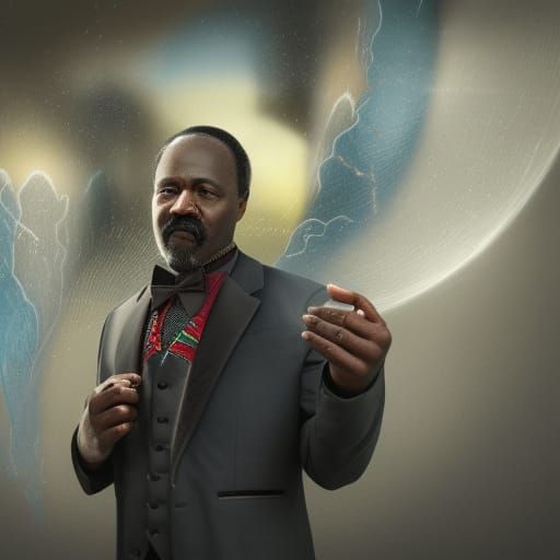 Mature Man in Suit: Detailed Matte Painting