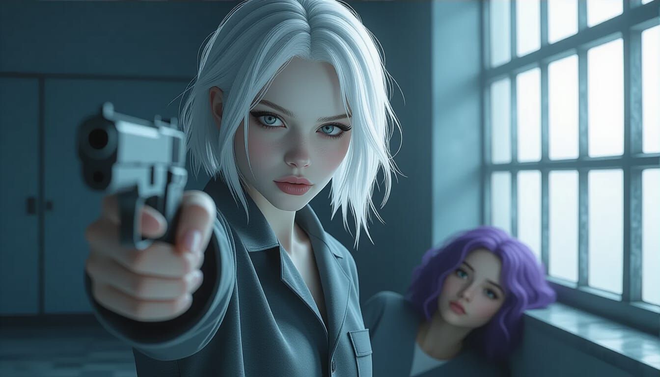 Haunting Prison Scene in Dark Academia Style