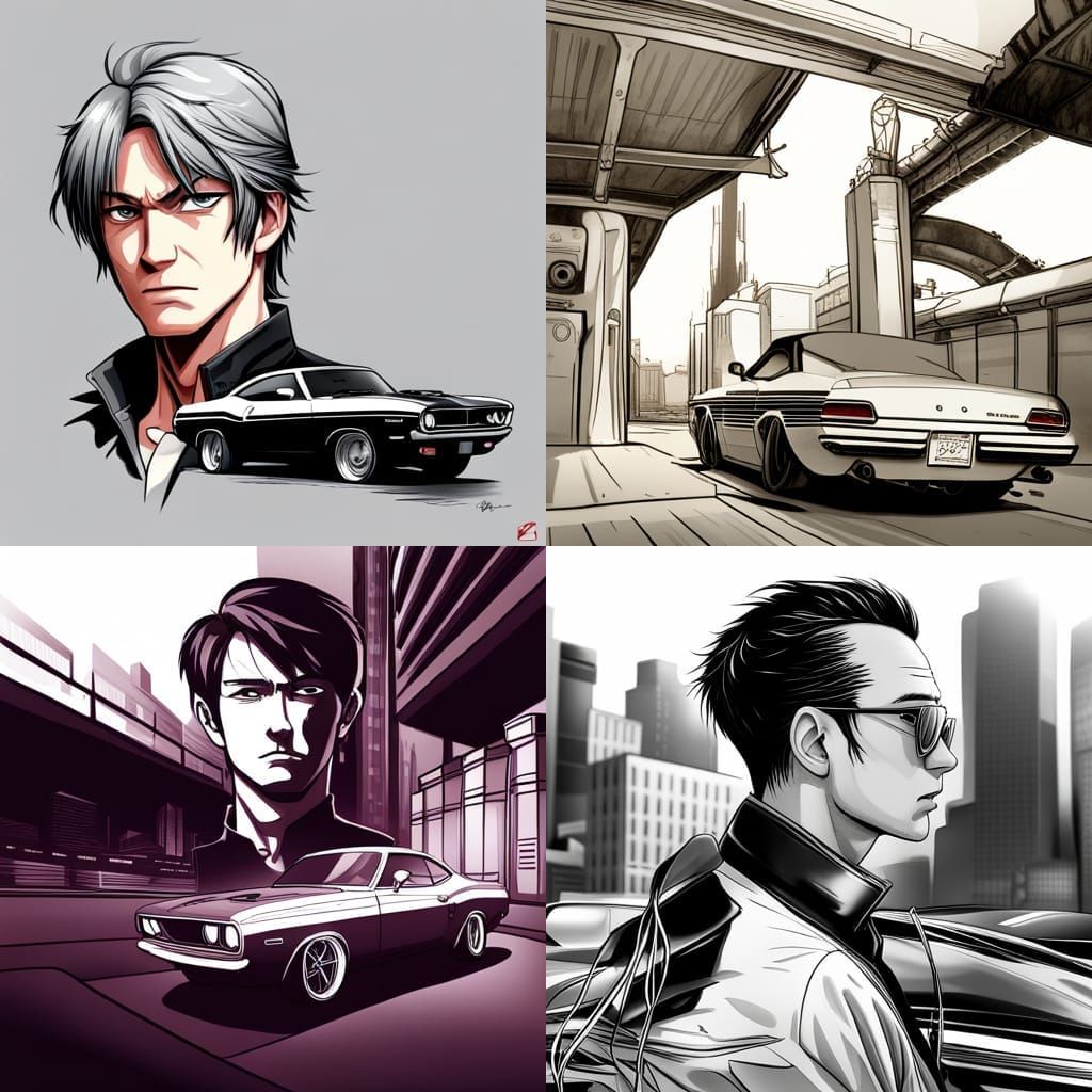 Plymouth Barracuda Coloring Page in Anime Style