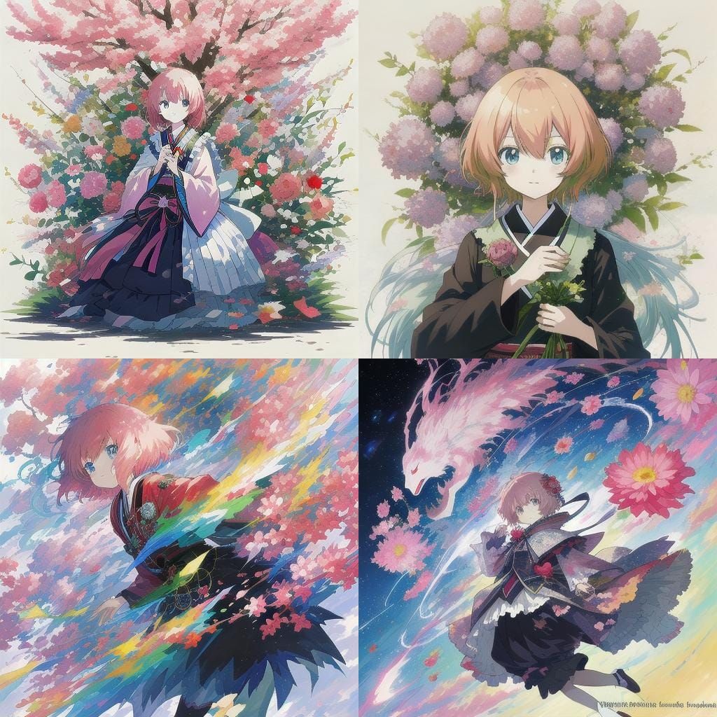 Anime Style Cherry Blossoms Art
