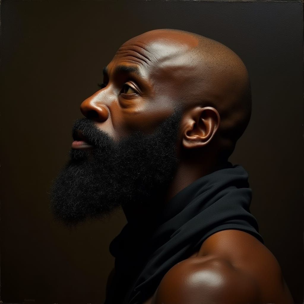 Intense Portrait of an Older Black Man