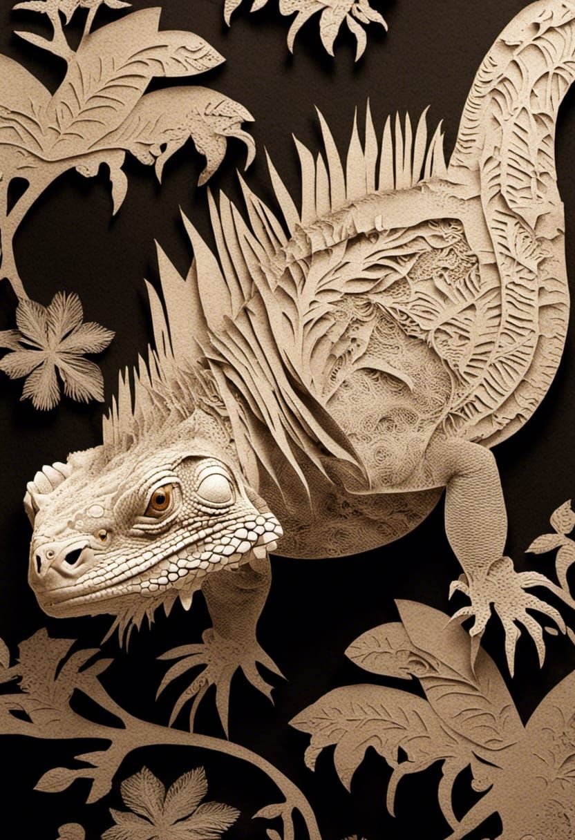 Kirigami Iguana