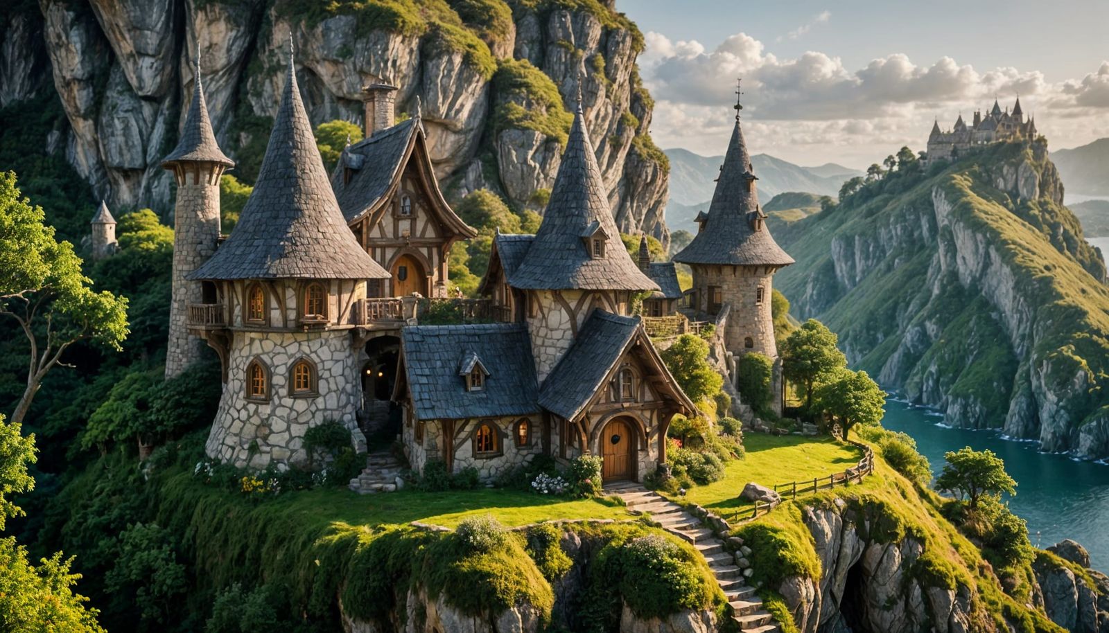 Whimsical Elven Cliffside Cottage