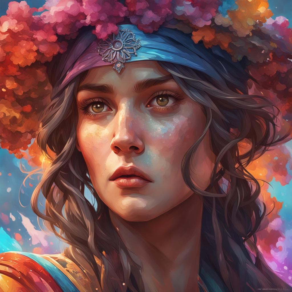 Hyperdetailed Portrait of Woman in Volumetric Lighting