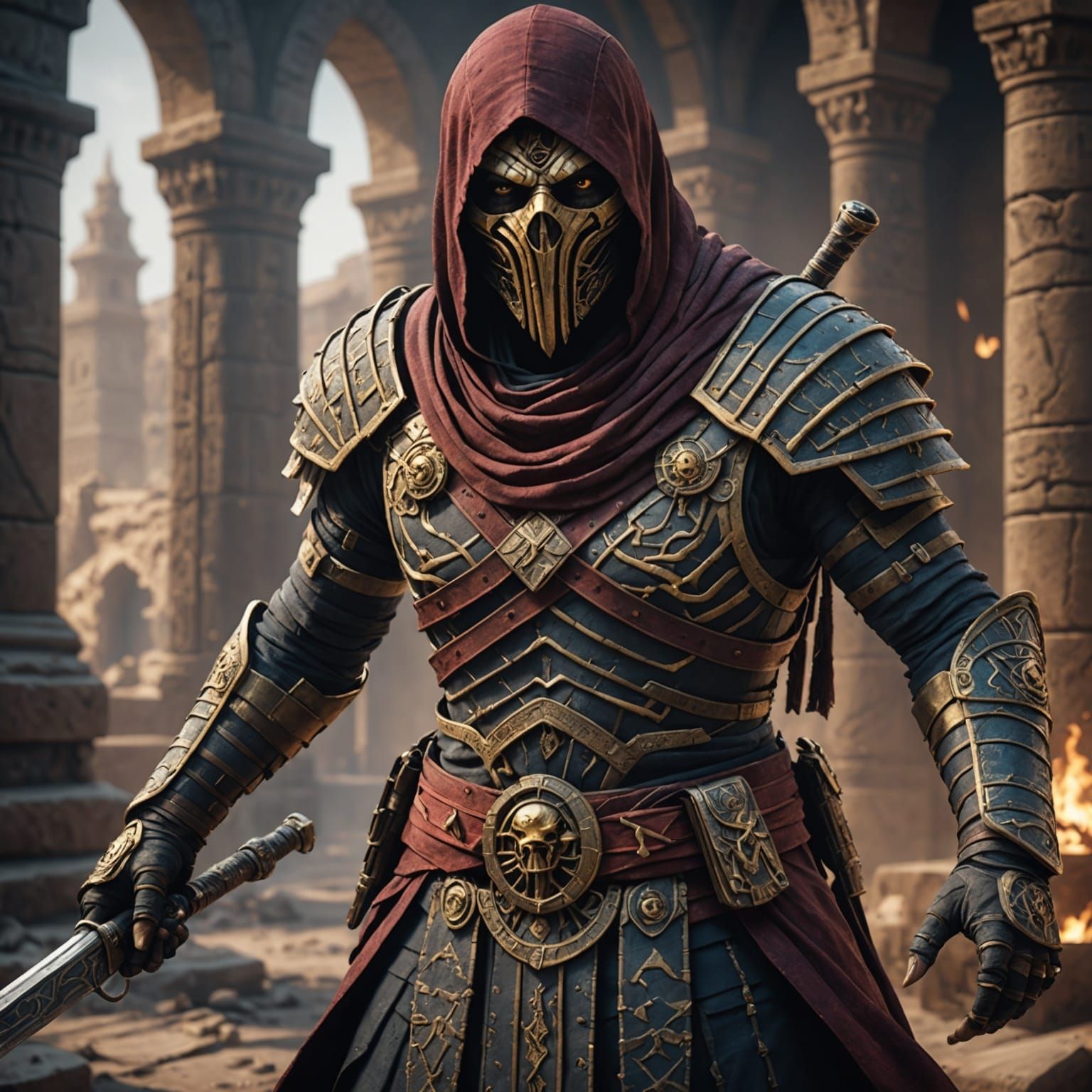 Mummy Assassin in Detailed Matte Painting Style