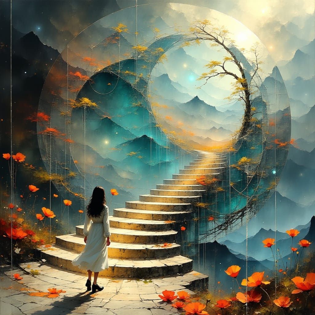 Dreamlike Stairway to a Golden, Cosmic Valley
