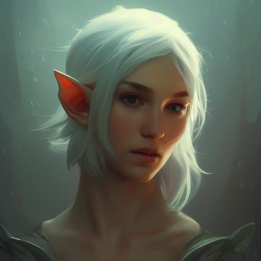 Detailed Elf Portrait in Fantasy Style
