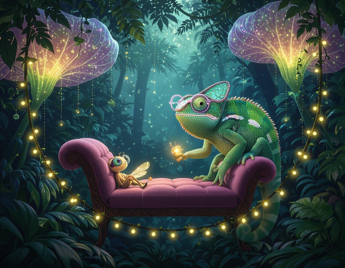 Bioluminescent Rainforest: Chameleon Therapist Listens to Fi...