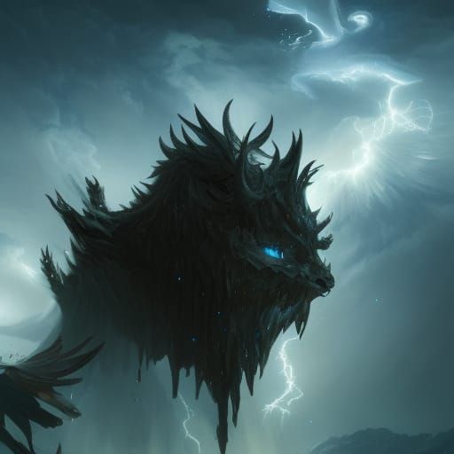 Dark Fantasy Wizard and Beast Fight for Diamond