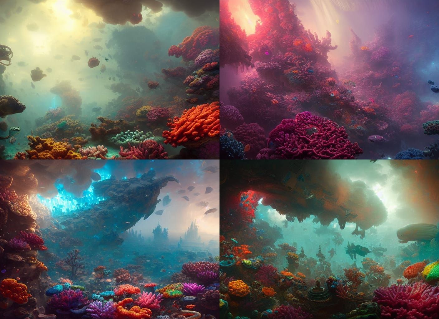 Rainbow Coral Reef: Epic Digital Art