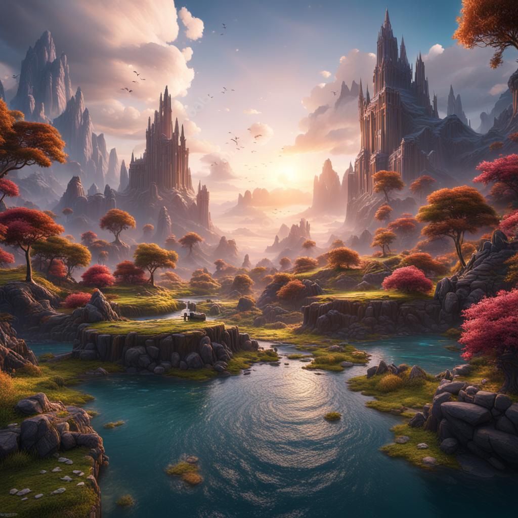 Heavenly Paradise: Detailed Matte Painting in Unreal Engine