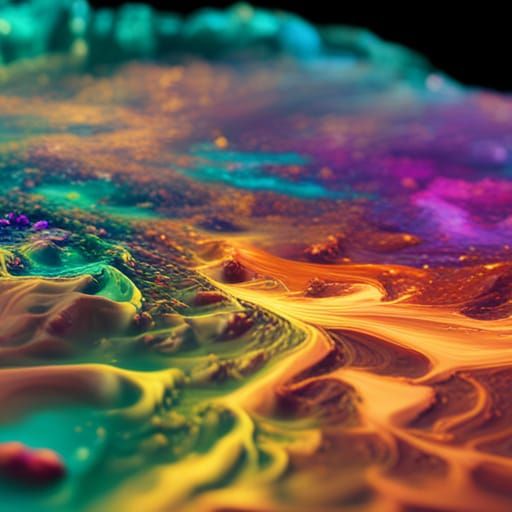 Galaxy Acrylic Pouring: Detailed Fantasy Art
