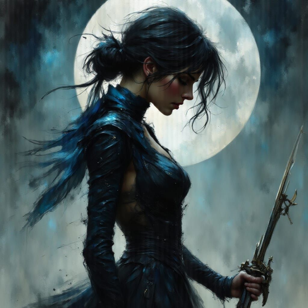 Ethereal Silhouette with Detailed Background in Earthy Tones