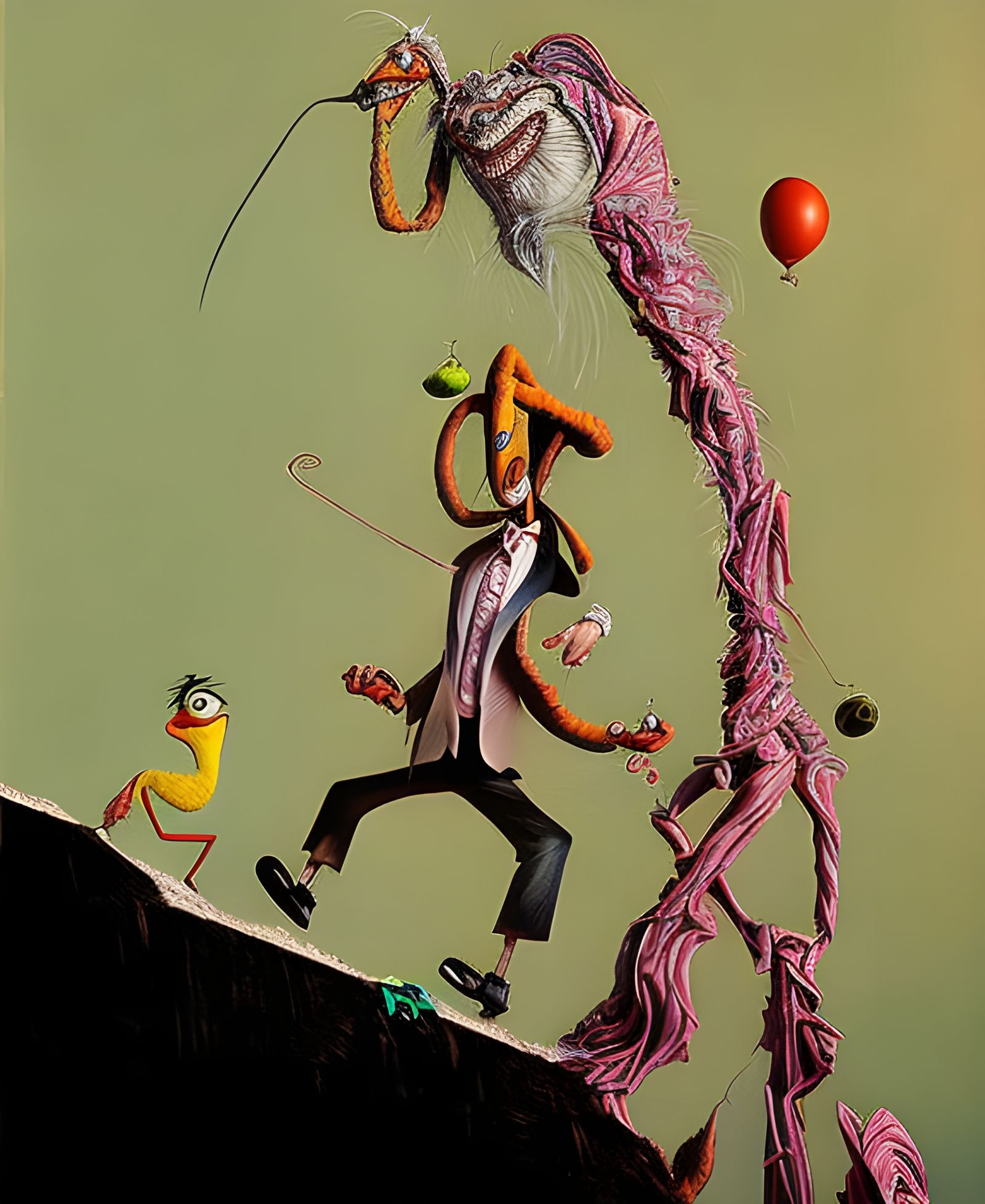 Abstract Rock Singer in Hyperreal Digital Art