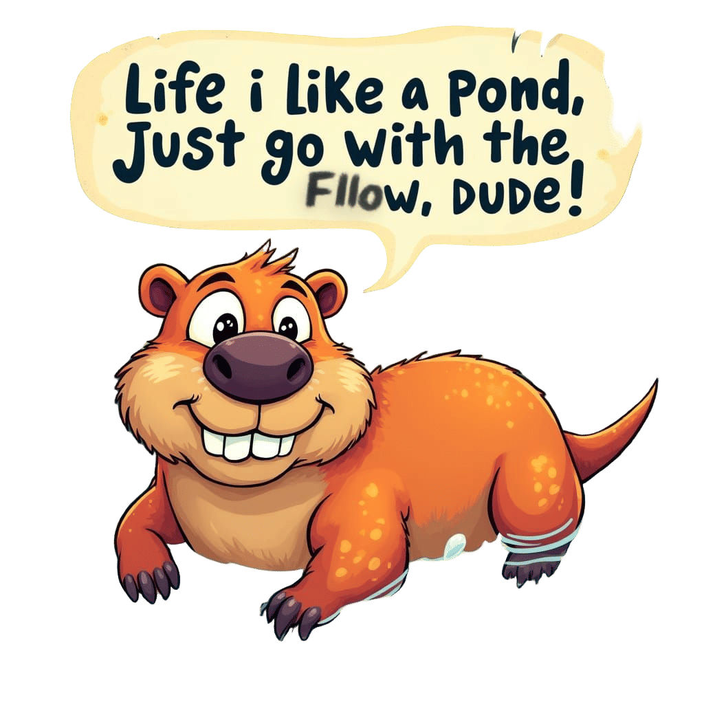 Charming Cartoon Capybara with American Humor