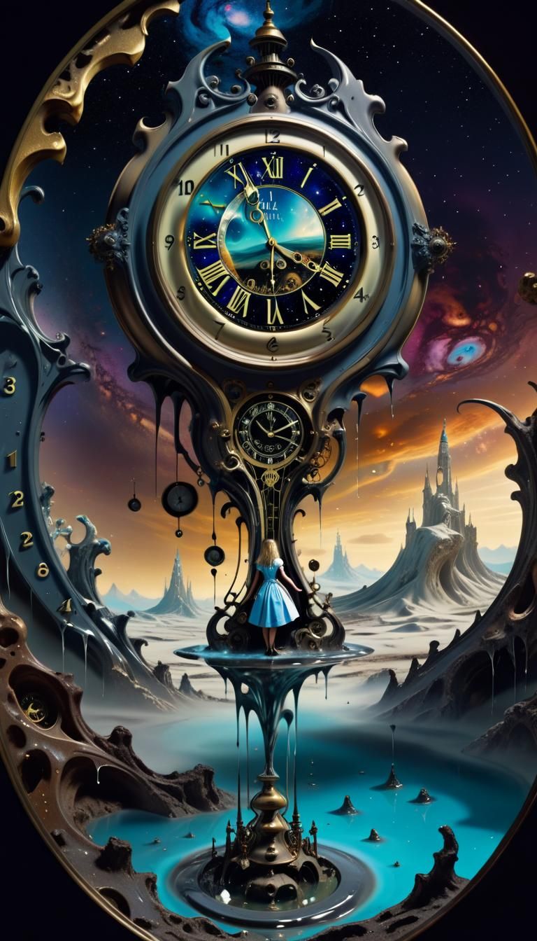 Surreal Melting Clocks in Infinite Galaxy