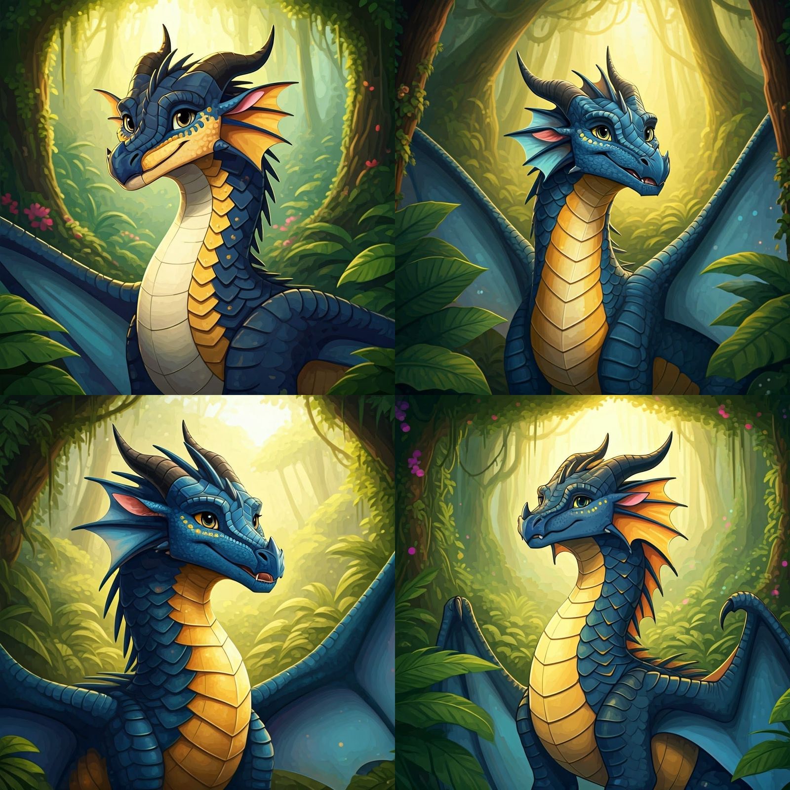 Mystical Rainwing Dragon Amidst Tropical Paradise