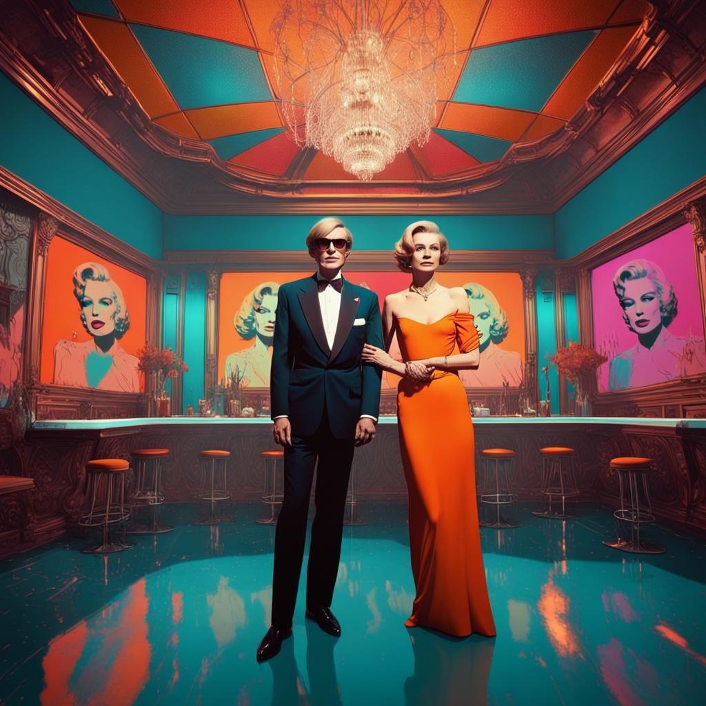 Andy Warhol and Grace Kelly at Studio 54