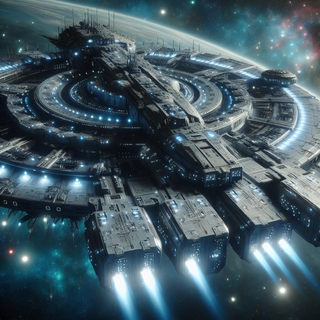 Colossal Capital Spaceship Dominates Deep Space