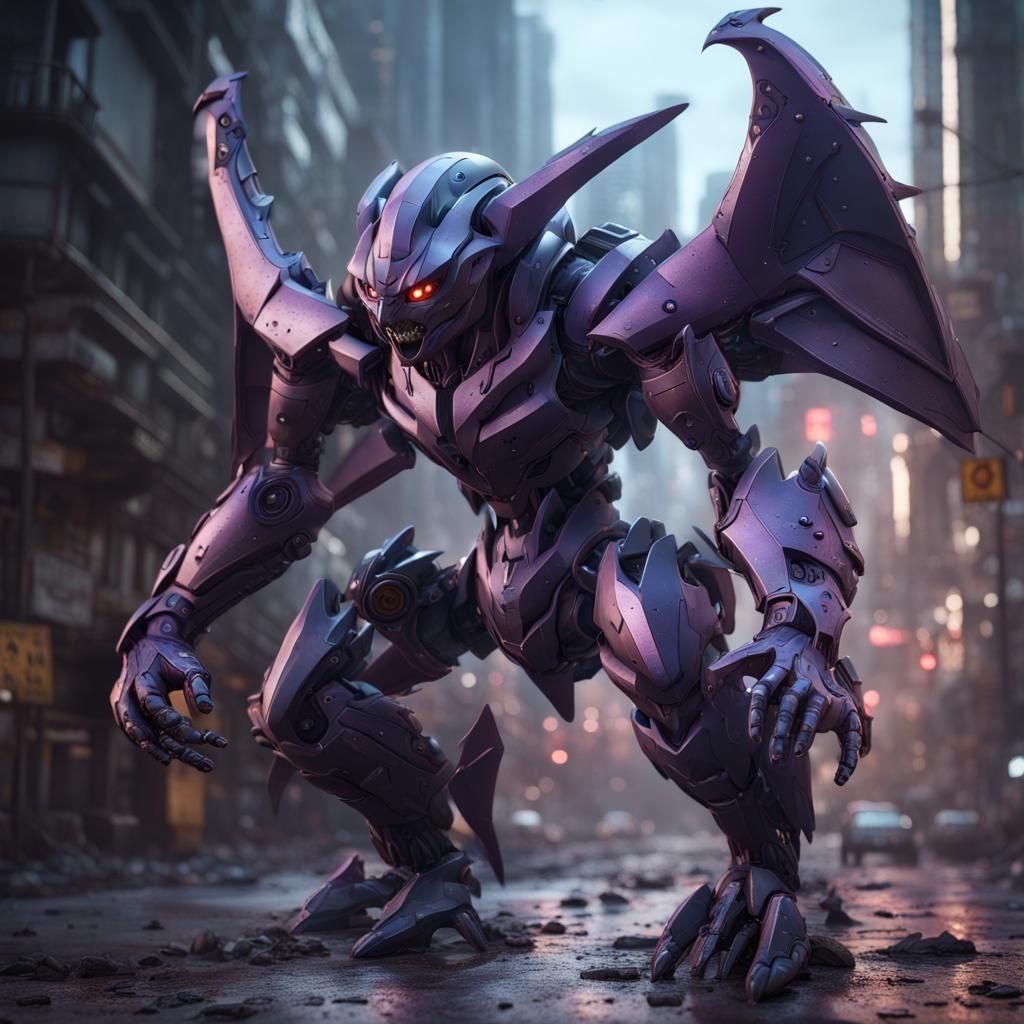 Hyper-Realistic Mecha Golbat in Detailed Matte Painting