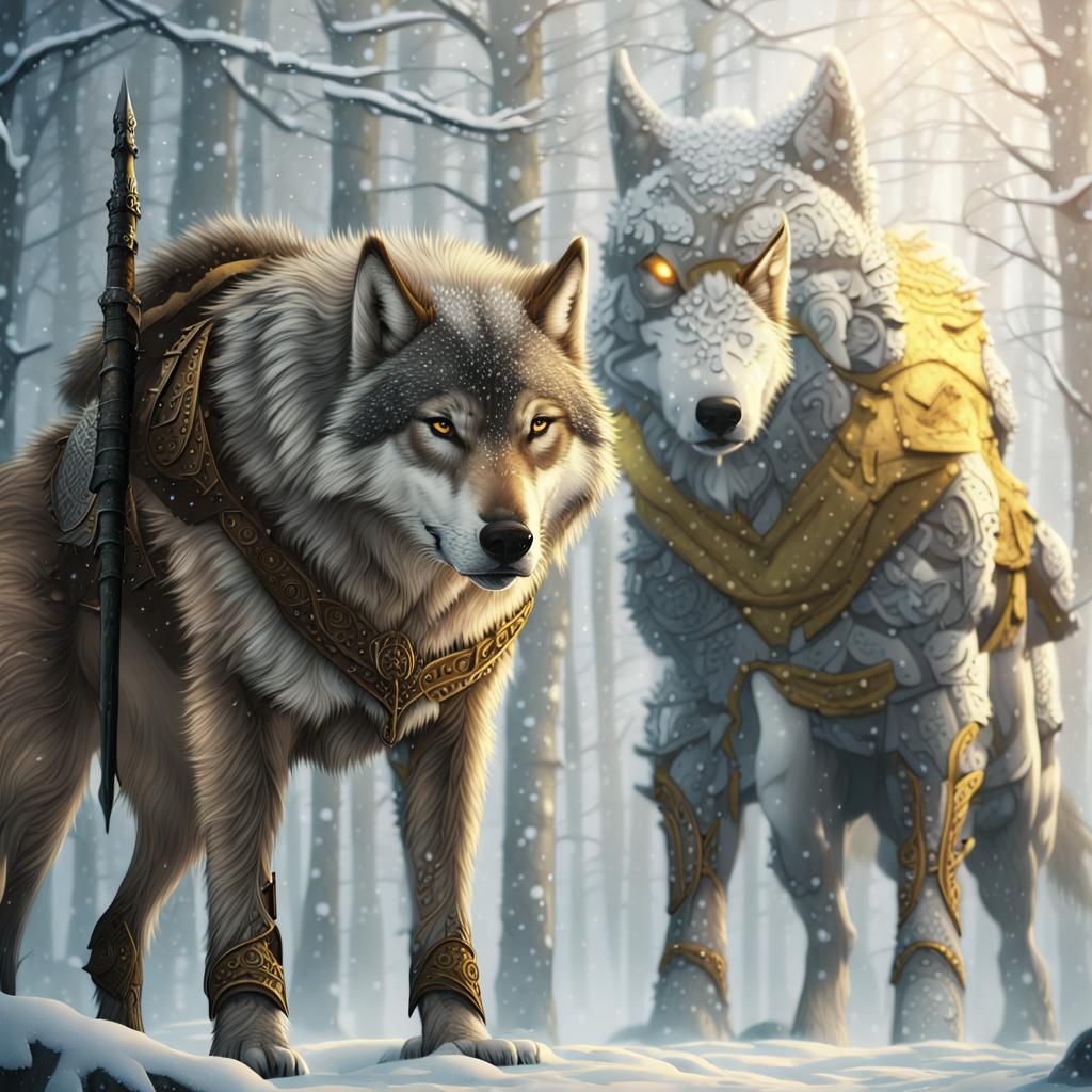 Viking Warrior and Wolf in Norse Mythology