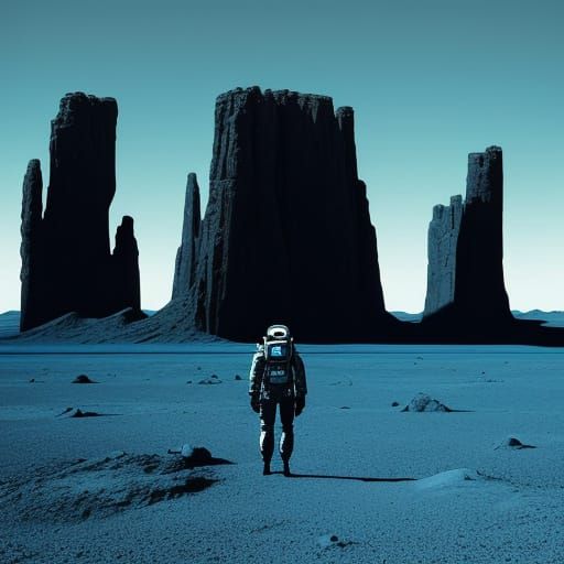 Astronaut in a Dreamlike Alien Landscape