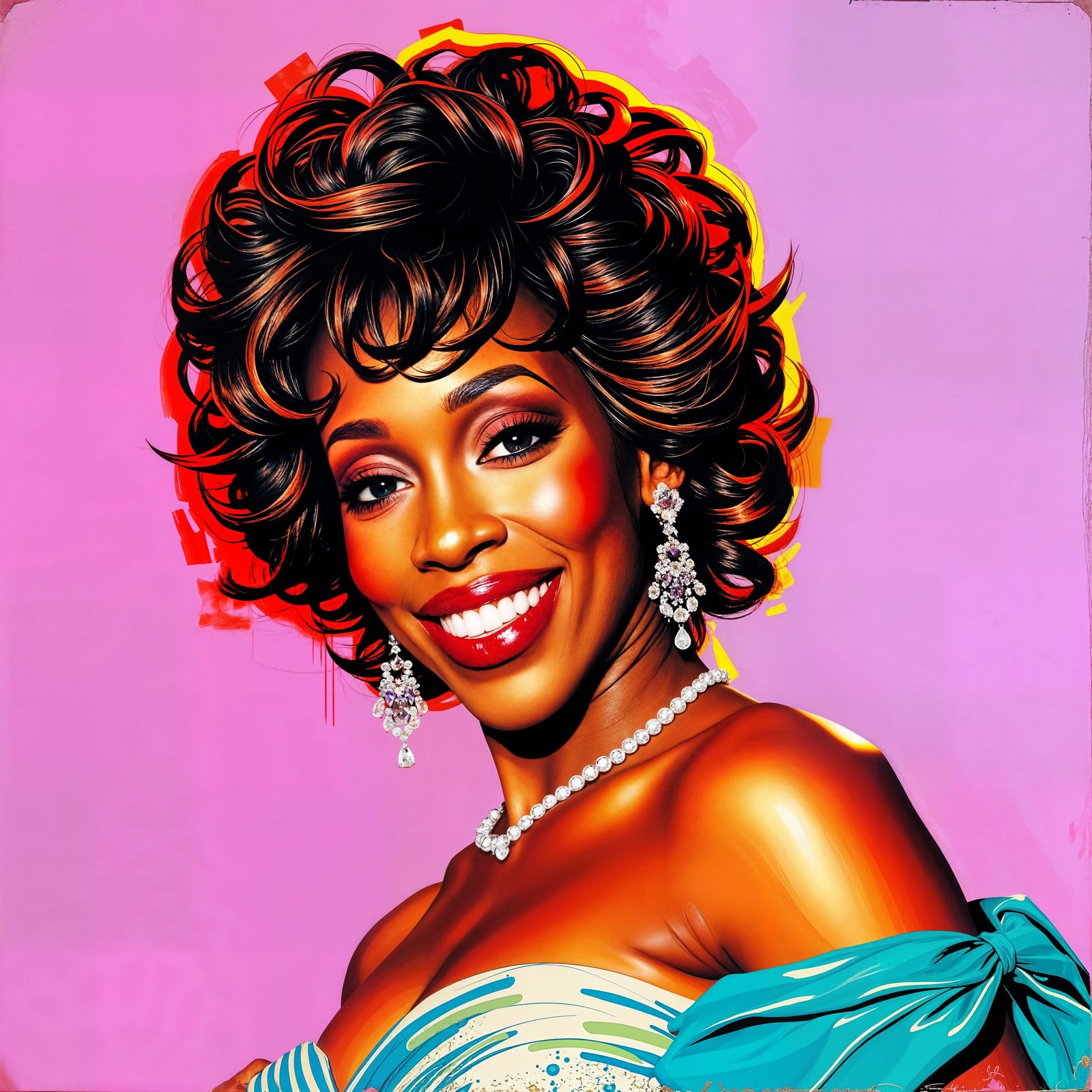 Pop Art Superstar in a Glamorous Evening Gown